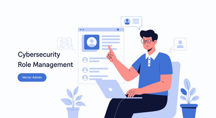 Cybersecurity Role Management Illustration For Data Protection And Access Control Concepts