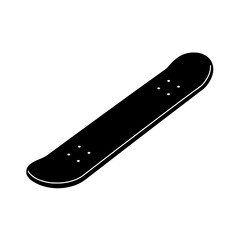 Minimalist Skateboard Silhouette: A stark, black silhouette of a skateboard is presented against a clean backdrop, capturing the essence of a board with simplicity.