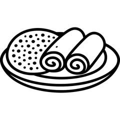 Obraz premium Injera bread outline icon vector