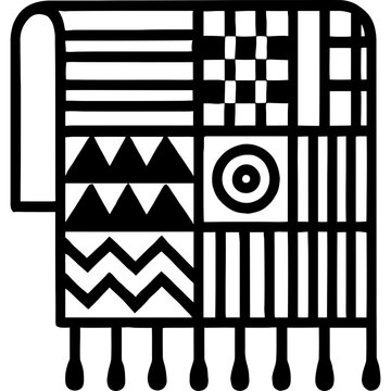 black and white patterned scarf clip art preview