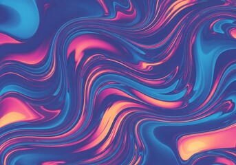 Obraz premium Vibrant Liquid Color Swirls. A captivating abstract pattern with flowing, marbled textures in brilliant shades of indigo, fuchsia, and tangerine. This energetic visual represents motion and modern.