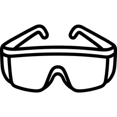 Safety glasses outline icon vector