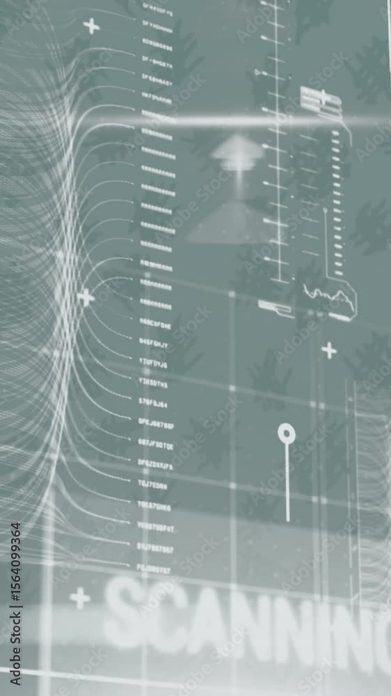 Poster animation of bar graphs with finance data processing on digital interface