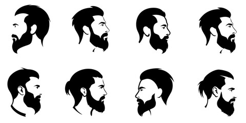 Male Side View Profile Icon Vector Collection for User, Identity, and Professional Projects