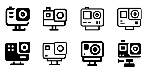 Action Camera Icon Vector Collection for Photography, Adventure, and Video Projects