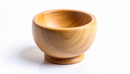 Single Unfinished Wooden Egg Cup on White Background