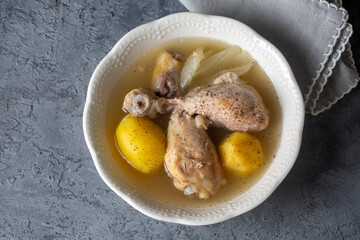 Potato and chicken thigh boiled dish