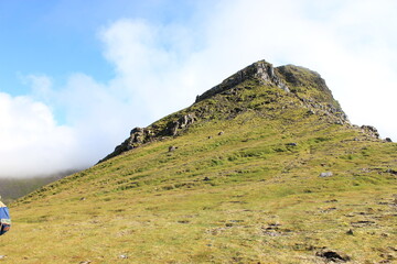 mountain landscape with blue sky iceland