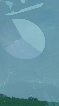 Animation of statistics and data processing over wind statistical frame