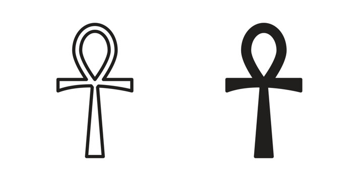 Ankh icon in Thin linear and flat style. sign and symbol set