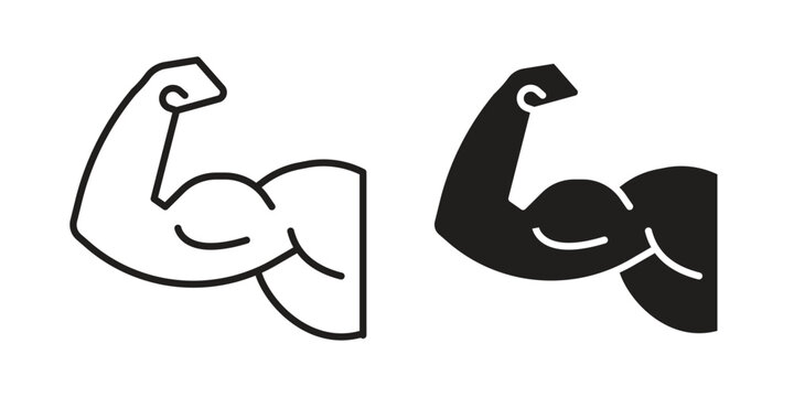 Arm icon in Thin linear and flat style. sign and symbol set