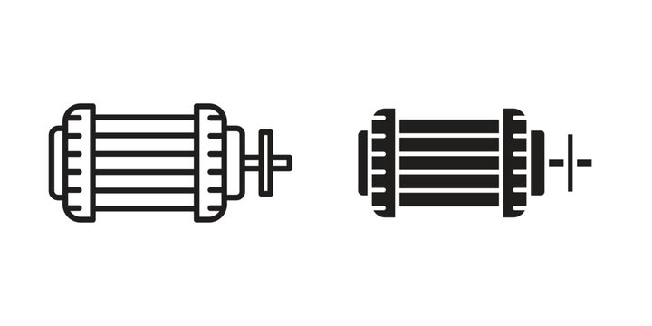 Car alternator icon in Thin linear and flat style. sign and symbol set