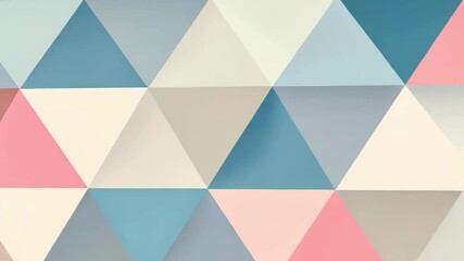 Pastel geometric triangle pattern with abstract design, blue, pink and beige shades for modern background. - Powered by Adobe