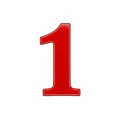 3d red number 1