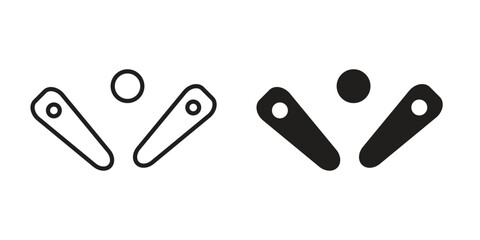 Obraz premium Pinball icon in Thin linear and flat style. sign and symbol set