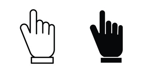 Obraz premium Pointing hand icon in Thin linear and flat style. sign and symbol set