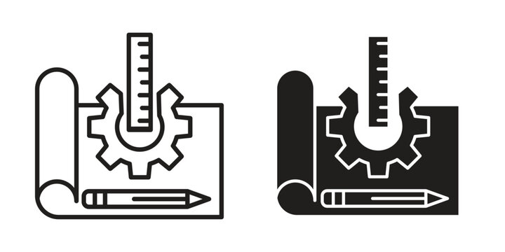 Prototyping icon in Thin linear and flat style. sign and symbol set
