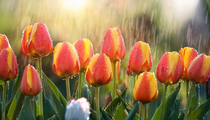 tulips wet after rain april showers bring may flowers 93206