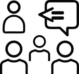 Social network icon set featuring diverse people silhouettes, a symbol of business connection and speed