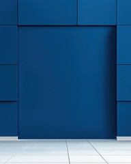 Modern Blue Wall with Clean Lines and Minimalist Design Elements