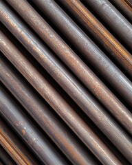 Rusty Metal Pipes in Industrial Setting with Detailed Texture and Lines