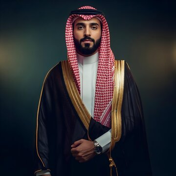 Saudi model wearing traditional Elegant dress 