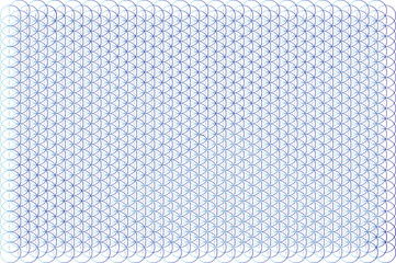 Flower of Life, Hexafoil, Six-petal rosette, 6 petal rosette symbolism, Deep blue gradient color geometric diagram, figures, patterns, abstract geometric hexagonal, tattoo design background texture