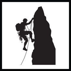 Mountain Climbing Silhouette Clipart