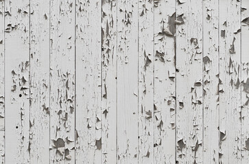 Peeling White Paint On Wood Boards