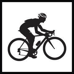 Obraz premium Road Biking Silhouette Clipart Design