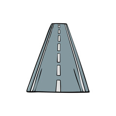 Straight road perspective illustration