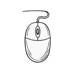 Computer mouse line art illustration