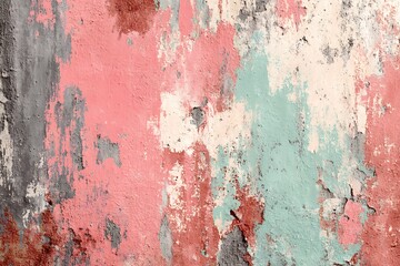 Faded coral teal and gray distressed paint texture peeling paint textured