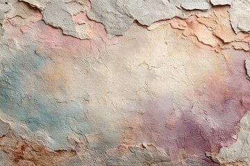 Naklejka premium Faded peeling stone surface with pastel watercolor washes textured background