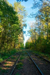 tram railway in Kyiv Ukraine