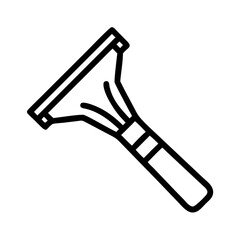 Ice scraper icon &ndash; simple line illustration of handheld tool for removing ice from car windows