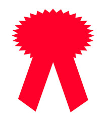 Vibrant Red Rosette Ribbon Award Design for Recognition and Achievement, Perfect for Certificates, Competitions, and Honoring Excellence in Various Fields