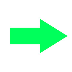 Vibrant Green Arrow Pointing Right on Transparent Backdrop, Indicating Direction, Navigation, and Forward Movement in a Modern and Clean Design for Digital Use