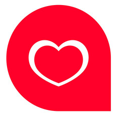 A Symbol of Affection A Red Heart Within a Rounded Speech Bubble Representing Connection Communication and the Expression of Warmth in Digital Interactions