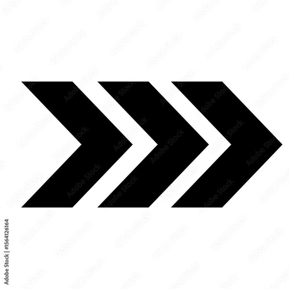 Poster bold black arrow trio on transparent canvas showcasing directional graphics and navigation icons for