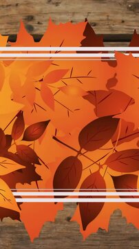 Animation of frame with fall leaves over baguettes