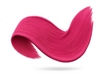 Vibrant pink paint stroke, isolated on transparent background for design work