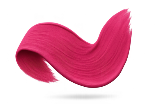 Vibrant pink paint stroke, isolated on transparent background for design work - Powered by Adobe