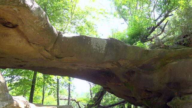 Bridge naturally formed from rock in nature 4k