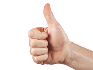Thumb Up Gesture A Simple Symbol of Approval and Agreement – Hand Signifying Success and Support on White Background