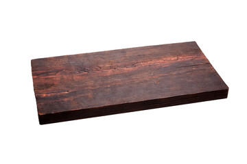 Dark wooden cutting board with rich grain texture, showcasing natural imperfections and rustic charm, ideal for culinary presentations and kitchen decor