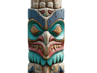 Intricate Carved Totem Pole A Symbol of Native American Art and Cultural Heritage (a 576).png