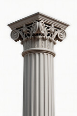 Fototapeta premium Classic column capital, intricate design, ancient Greek style. 