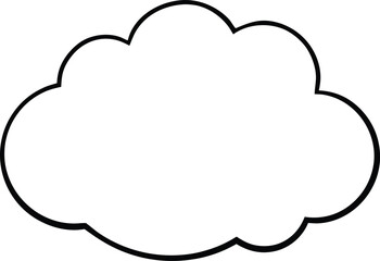 cloud icon line art vector illustration on transparent background	
