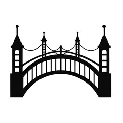 Obraz premium Bridge silhouette vector design